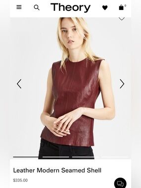 NWOT Vince Lamb Leather Top